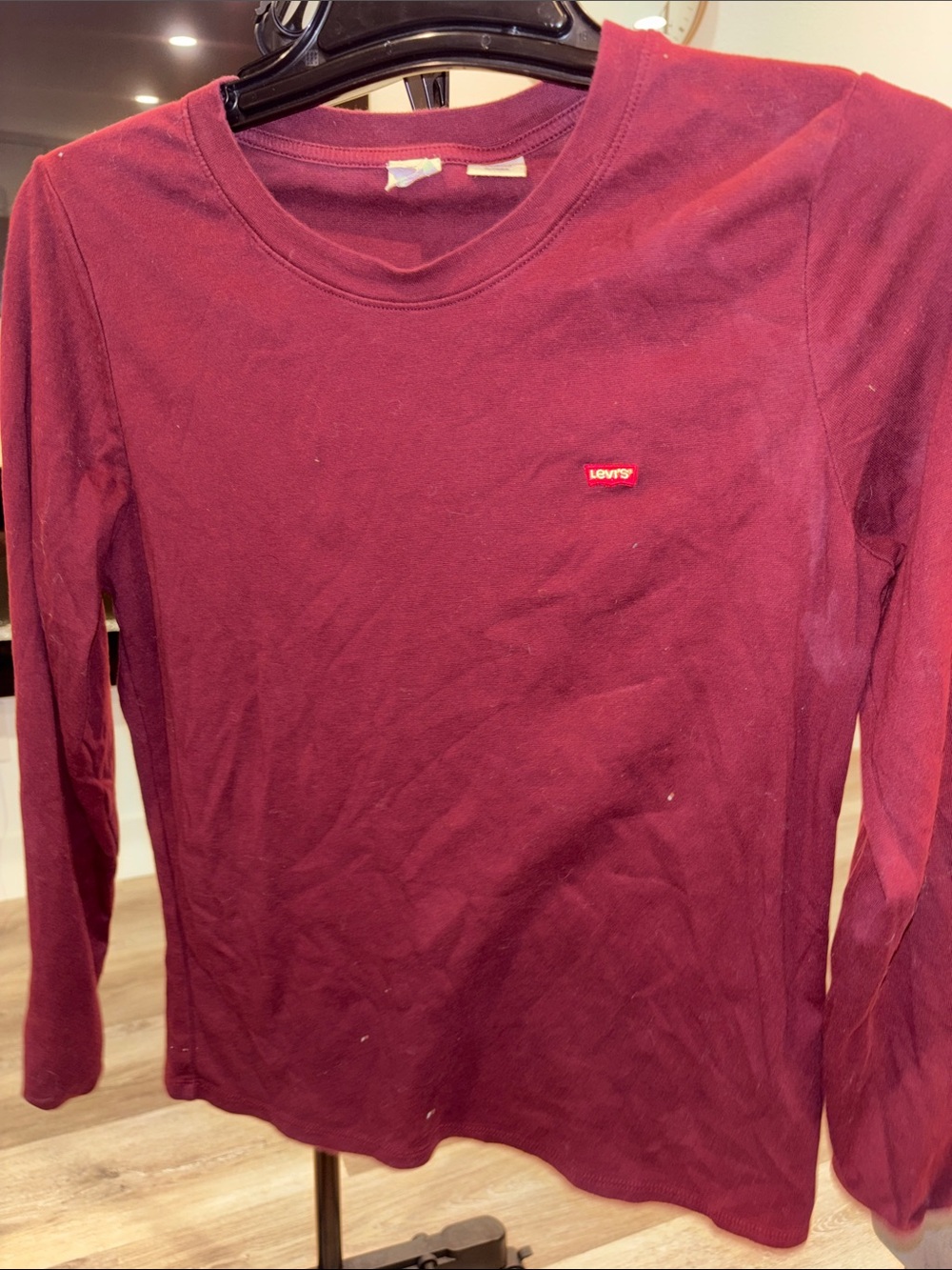 Levi's juniors Long-Sleeve Crewneck Top - Burgundy